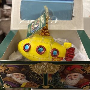 Old World Handblown Christmas Ornament, Groovy Submarine 2015 Box  Included